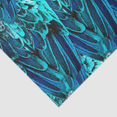 Macaw vether design in blauw, waterverf abstract tissuepapier (Detail)