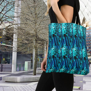 Macaw vether design in blauw, waterverf abstract tote bag