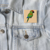 Macaw Vierkante Button 5,1 Cm (In situ)