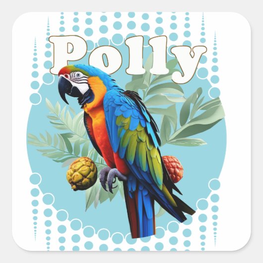 Macaw Vierkante Sticker (Voorkant)