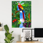 Macaw vogelillustratie poster (Thuiskantoor)