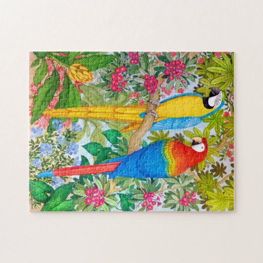 Macaw Waterverf Parrots Puzzle Legpuzzel (Horizontaal)