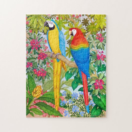 Macaw Waterverf Parrots Puzzle Legpuzzel (Verticaal)
