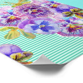 Macaw Waterverf Vogelschilder Aqua roze Poster (Hoek)