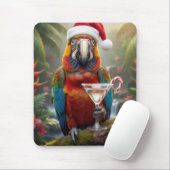 Macaw Wearing a Santa Claus Hat Muismat (Met muis)