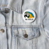 Macaw Wees Moedig Knop Ronde Button 5,7 Cm (In situ)