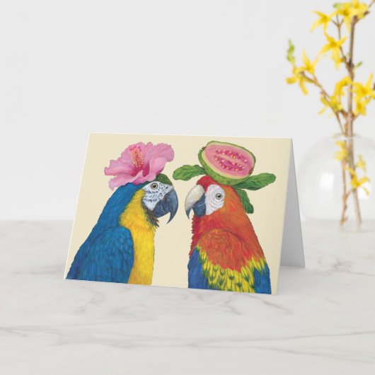 Macaw-wenskaart Kaart (Gele Bloem)