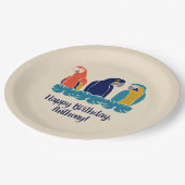 Macaws Illustraties Tropische Geachte Partij Papieren Bordje (Gekanteld)