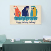 Macaws Illustraties Tropische Geachte Partij Spandoek (Beurs)