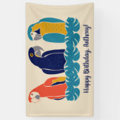 Macaws Illustraties Tropische Geachte Partij Spandoek (Verticaal)