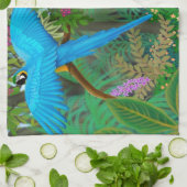 Macaws in het Midden-Amerikaanse Oerwoud Kitchen T Theedoek (Gevouwen)