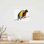 Macaws in Liefde Poster (Keuken)