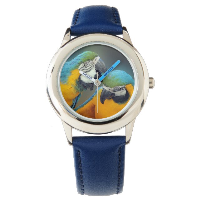 Macaws in love horloge (Voorkant)