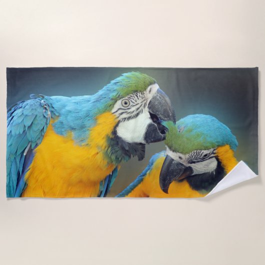 Macaws in love strandlaken (Voorkant)