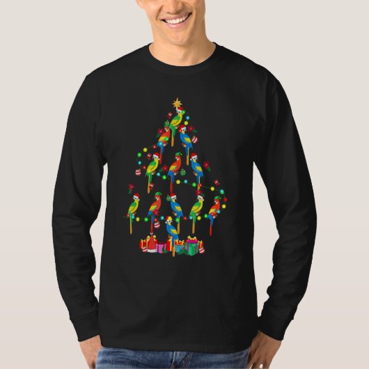 Macaws Kerstboom Lichten Santa Elf Macaw T-shirt (Voorkant)