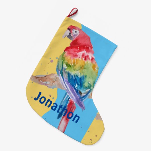 Macaws Macaw Parrot Boys noemen kerststop Grote Kerstsok (Voorkant (Hangend))
