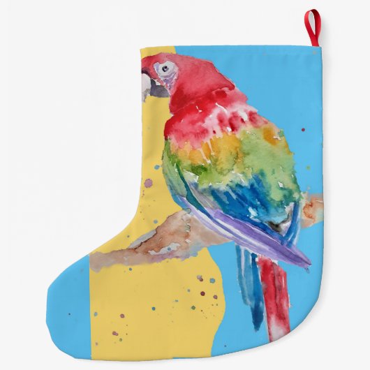 Macaws Macaw Parrot Boys noemen kerststop Grote Kerstsok (Achterkant)