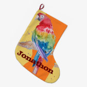 Macaws Macaw Parrot Boys noemen kerststop Grote Kerstsok (Voorkant (Hangend))