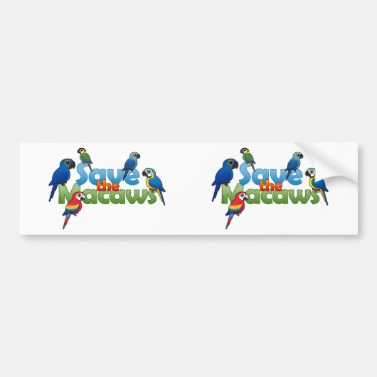 Macaws opslaan bumpersticker (Voorkant)