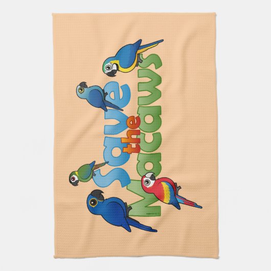 Macaws opslaan theedoek (Verticaal)