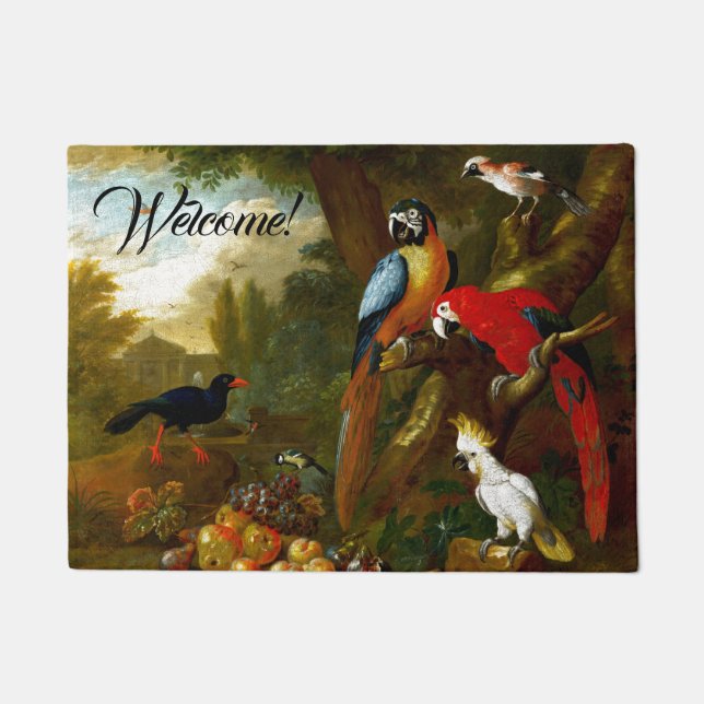 Macaws Parrot Cockatau Birds Welkom Doormat Deurmat (Voorkant)