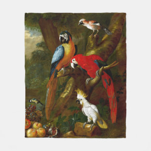 Macaws Parrots Cockatau Birds Fleece Blanket Deken