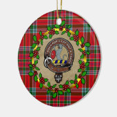 MacBain Clan Badge & Tartan Gepersonaliseerde Kers Keramisch Ornament (Links)