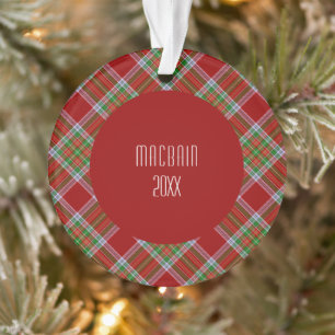 MacBain Clan Rood en Groen Highland Plaid Ornament