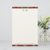 MacBain MacBean Clan Tartan Plaid Patroon Briefpapier (Staand voorkant)