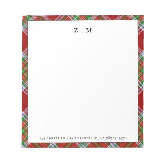 MacBain MacBean Clan Tartan Plaid Patroon Notitieblok (Voorkant)