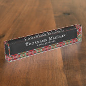 MacBain MacBean Scottish Clan Tartan Pattern Naambordje (Zijkant)