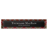 MacBain MacBean Scottish Clan Tartan Pattern Naambordje (Voorkant)