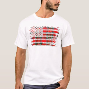 Macbean Achternaam Amerikaanse Vlag Schotse Clan T T-shirt