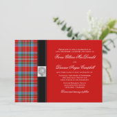 MacBean Ancient Tartan Wedding Invitation Kaart (Staand voorkant)