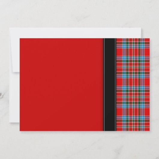 MacBean Ancient Tartan Wedding Invitation Kaart (Achterkant)
