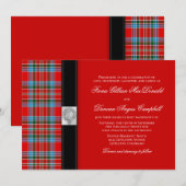 MacBean Ancient Tartan Wedding Invitation Kaart (Voorkant / Achterkant)