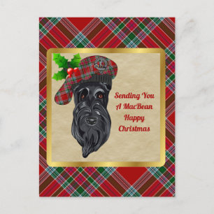 MacBean Clan Badge & Tartan Christmas Briefkaart