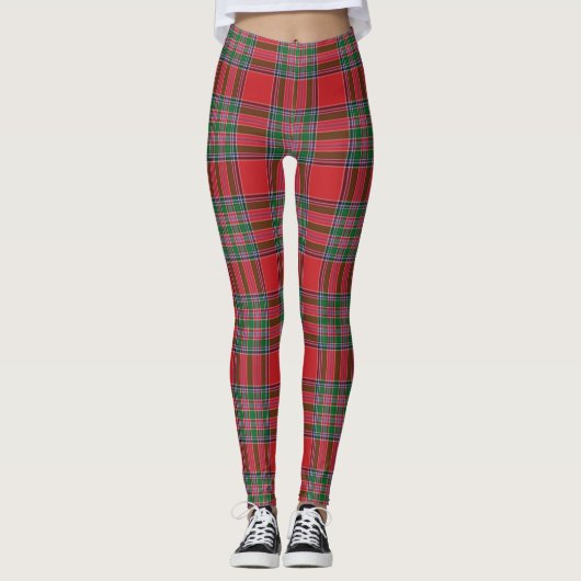 MacBean Clan Tartan Patroon Plaid Leggings (Voorkant)