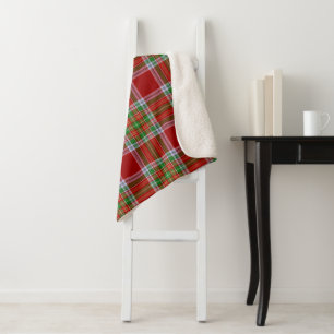 MacBean Scottish Clan Tartan Pset Sherpa Deken