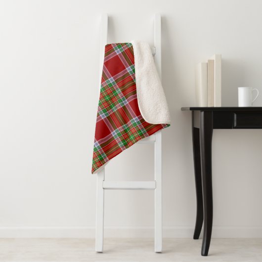 MacBean Scottish Clan Tartan Pset Sherpa Deken (In situ)