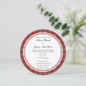 MacBean Scottish Wedding Round Invitation Kaart (Staand voorkant)