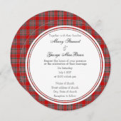 MacBean Scottish Wedding Round Invitation Kaart (Voorkant / Achterkant)