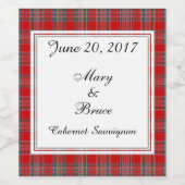 MacBean Scottish Wedding Wine Label Wijn Etiket (Enkel label)