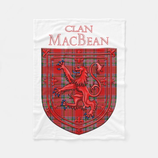 MacBean Tartan Scottish Play Lion Rampant Fleece Deken (Voorkant)
