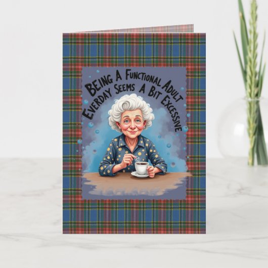 MacBeth Ancient Scottish Tartan Humorous Birthday Kaart (Voorkant)