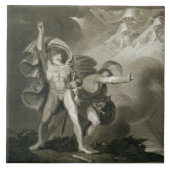 Macbeth, Banquo en de drie heks op de gezondheid Tegeltje (Voorkant)