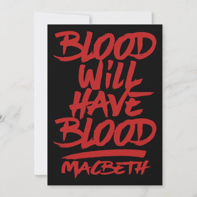 Macbeth Blood zal bloed krijgen (Voorkant)