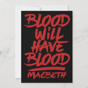 Macbeth Blood zal bloed krijgen