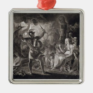 Macbeth, de drie heksen en de Hecate in Wet IV, S Metalen Ornament