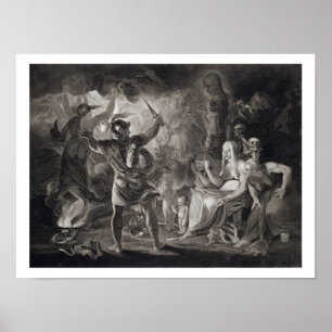 Macbeth, de drie heksen en de Hecate in Wet IV, S Poster